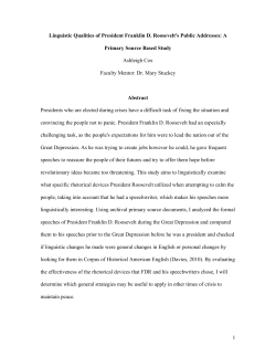 Linguistic Qualities of President Franklin D. Roosevelt`s Public