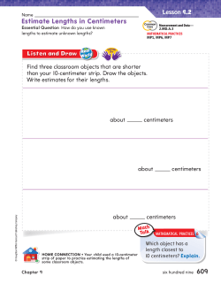Lesson 9.2 Estimate Lengths in Centimeters