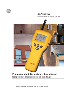 GE Protimeter Protimeter MMS. For moisture, humidity