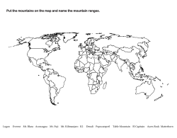 Put the mountains on the map and name the mountain ranges.