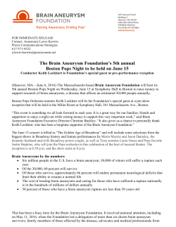 The Brain Aneurysm Foundation`s 5th annual Boston Pops Night to