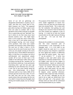 THE GENTLE ART OF WRITING TOUR DIRECTIONS HOW TO