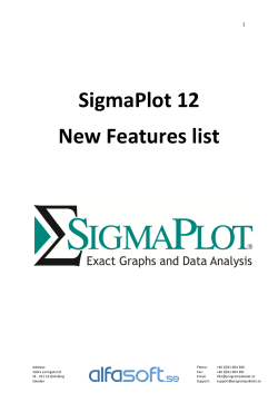 SigmaPlot 12 New Features list