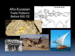 Afro-Eurasian Trade Patterns before 600 CE