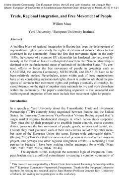 Trade, Regional Integration, and Free Movement of People
