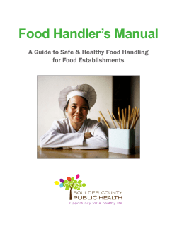 Food Handler`s Manual