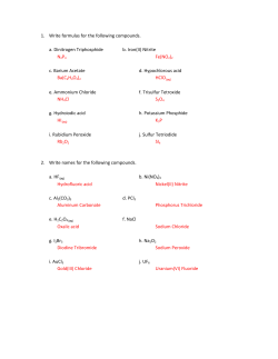 1. Write formulas for the following compounds. a - Ars