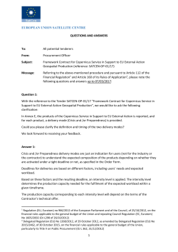 Questions and Answers up to 07/03/2017