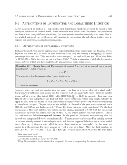 6.5 Applications of Exponential and Logarithmic Functions
