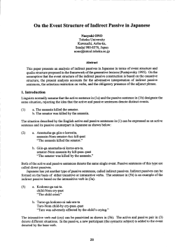 On the Event Structure of Indirect Passive in Japanese