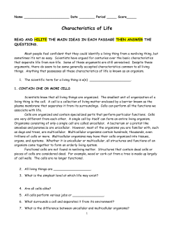 Characteristics of Life