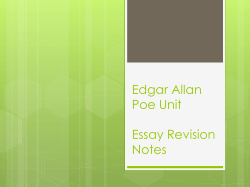 Edgar Allan Poe Unit Essay Revision Notes