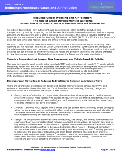 Reducing Greenhouse Gases and Air Pollution