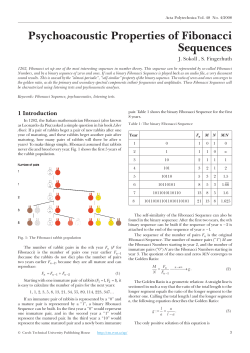 Psychoacoustic Properties of Fibonacci Sequences