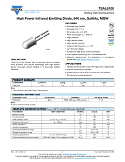 TSAL6100 High Power Infrared Emitting Diode, 940 nm, GaAlAs, MQW