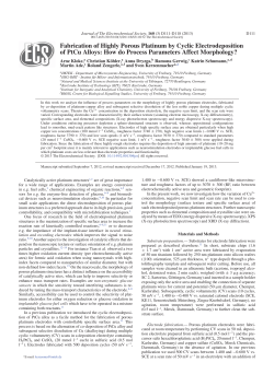 Fabrication of Highly Porous Platinum by Cyclic Electrodeposition of
