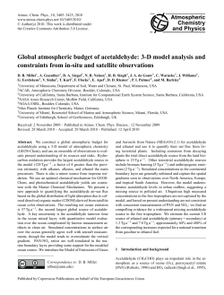 Global atmospheric budget of acetaldehyde: 3