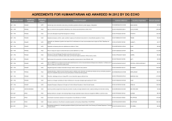Agreements for humanitarian aid awarded by ECHO