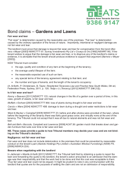 Bond claims &ndash; Gardens and Lawns