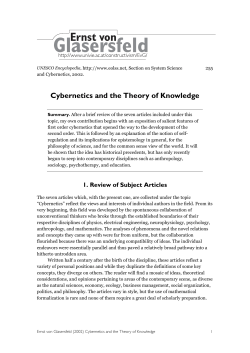 Cybernetics and the Theory of Knowledge