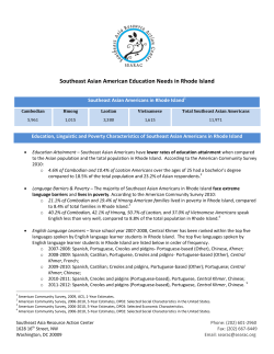Southeast Asian American Education Needs in Rhode Island