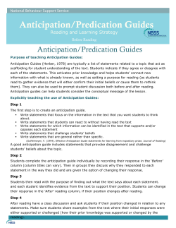 Anticipation/Predication Guides