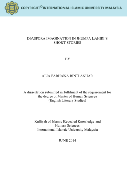 DIASPORA IMAGINATION IN JHUMPA LAHIRI‟S - Library