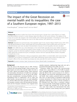 The impact of the Great Recession on mental health and its