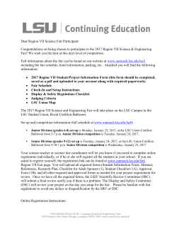 Dear Region VII Science Fair Participant: Congratulations on being