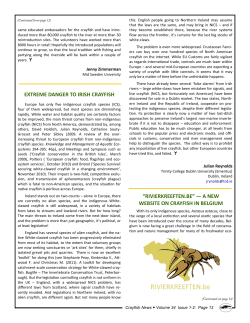 extreme danger to irish crayfish &ldquo;rivierkreeften.be&rdquo; &mdash; a new website