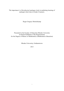 The importance`s of the physical analogue clock