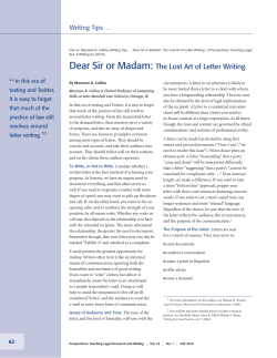 Dear Sir or Madam: The Lost Art of Letter Writing