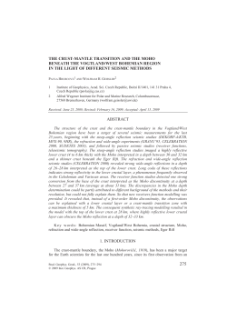 the crust-mantle transition and the moho beneath the vogtland/west