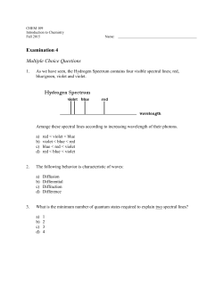Examination 4 Multiple Choice Questions
