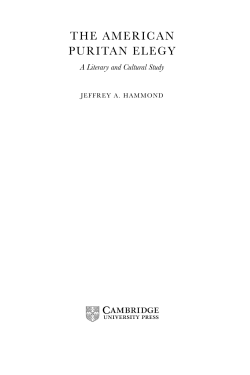the american puritan elegy - Assets