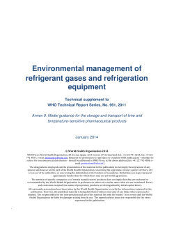 Environmental management of refrigerant gases and refrigeration