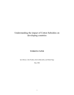 Understanding the impact of cotton subsidies on developing countries