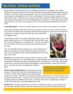 Tips Sheet: Outdoor Activities - Horizons for Homeless Children
