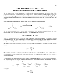THE IODINATION OF ACETONE
