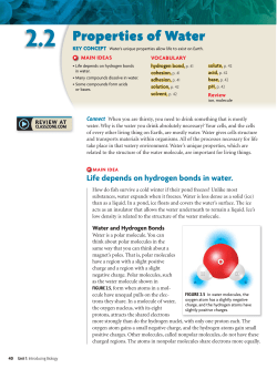 2.2 Properties of Water