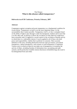 What is this absence called transparency?