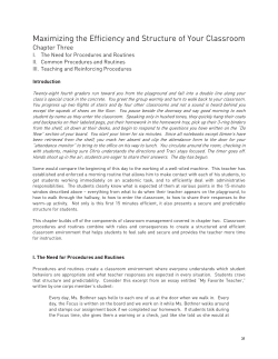 Maximizing the Efficiency and Structure of Your Classroom