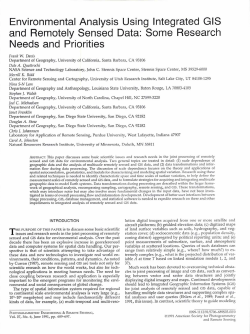 Environmental Analysis Using Integrated GIS and Remotely