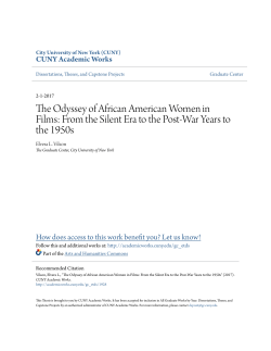 The Odyssey of African American Women in Films: From the Silent