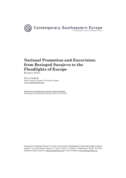 National Promotion and Eurovision: from Besieged Sarajevo to the