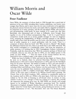 William Morris and Oscar Wilde