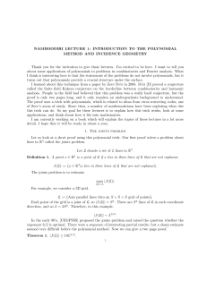 Introduction to the polynomial method and