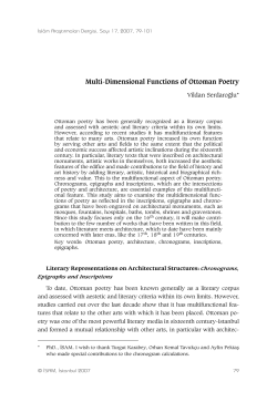Multi-Dimensional Functions of Ottoman Poetry