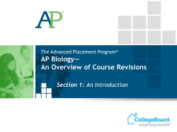 Overview of Course Revisions