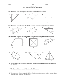 7.4 Special Right Triangles - Garnet Valley School District